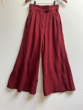 Roksanda High Rise Wide Leg Pleated Culottes Trousers Size 4